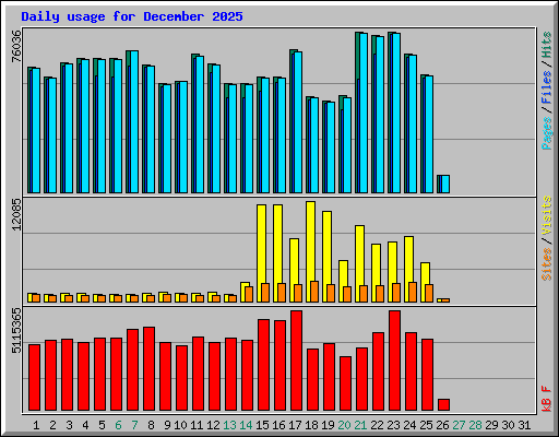 Daily usage for December 2025